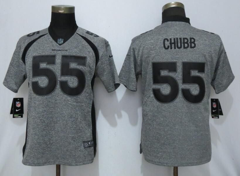 Women Denver Broncos 55 Chubb Gray 2019 Nike Vapor Untouchable Stitched Gridiron Gray Limited NFL Jerseys